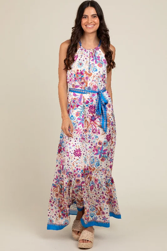 violet-floral-halter-front-tie-maternity-maxi-dress