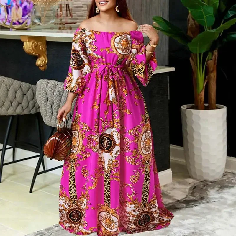 vonda-bohemian-maxi-robe-women-printed-party-dress-2023-sexy-off-shoulder-long-lantern-sleeve-sundress-belted-vintage-vestidos