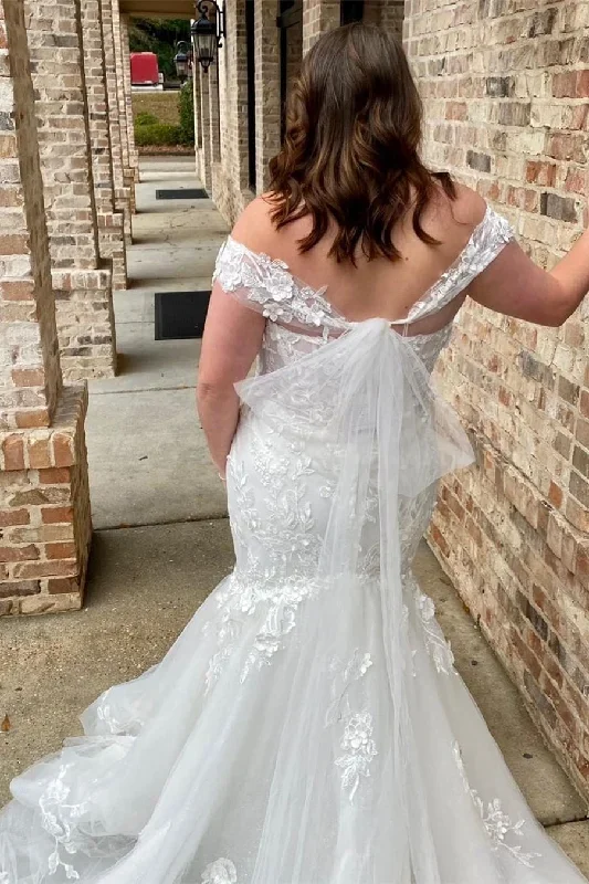 white-applique-off-the-shoulder-mermaid-long-wedding-dress