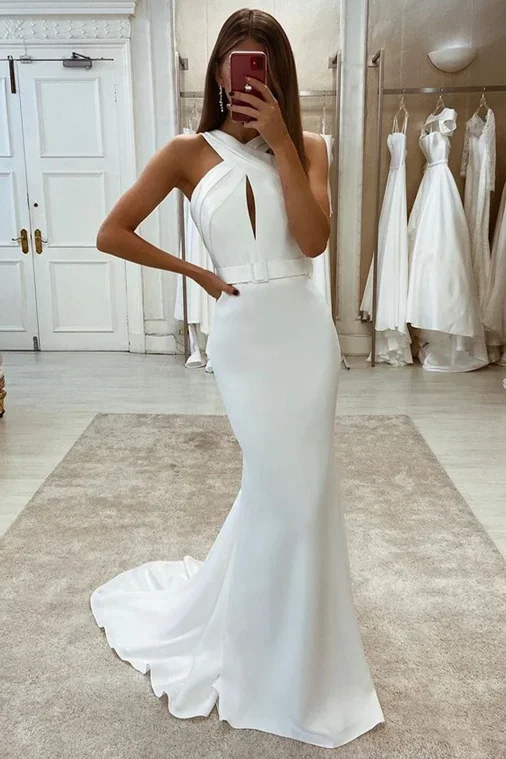 white-satin-cross-front-keyhole-sheath-long-wedding-dress