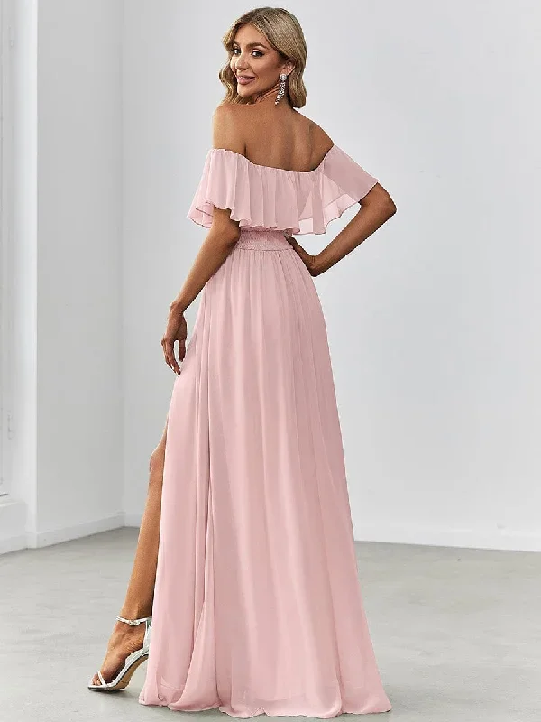 womens-a-line-off-shoulder-ruffle-thigh-split-bridesmaid-dress-es00969