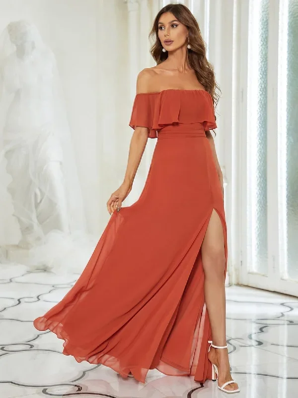 womens-a-line-off-shoulder-ruffle-thigh-split-bridesmaid-dress-es00969