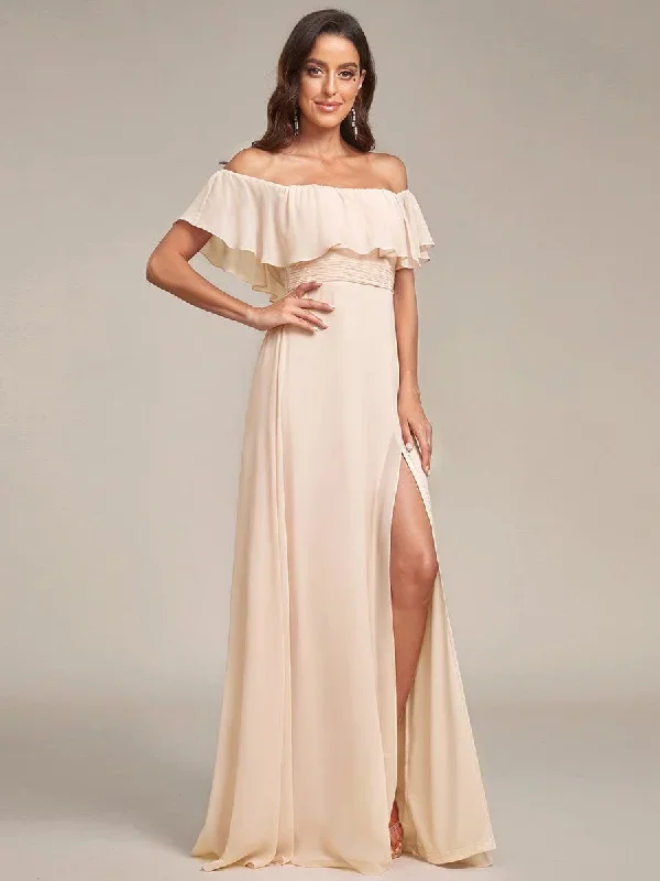 womens-a-line-off-shoulder-ruffle-thigh-split-bridesmaid-dress-es00969