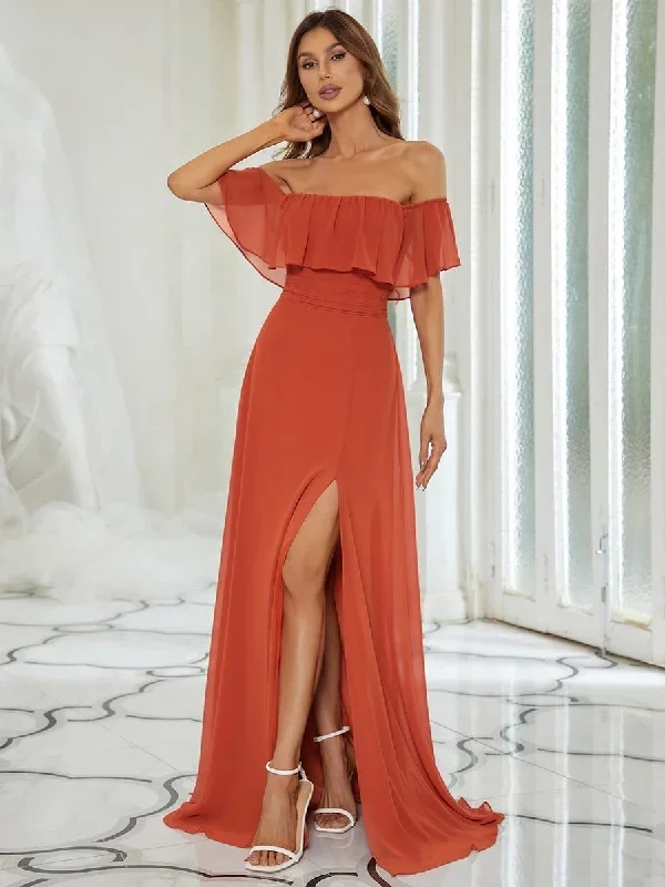 womens-a-line-off-shoulder-ruffle-thigh-split-bridesmaid-dress-es00969