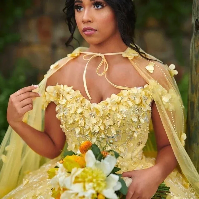 yellow-quinceanera-dresses-birthday-party-applique-crystal-sequine-shiny-tulle-with-cape-evening-prom-dresses-for-women-ball-gow